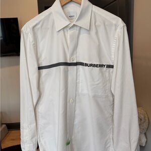 Burberry White Cotton Button Down Shirt